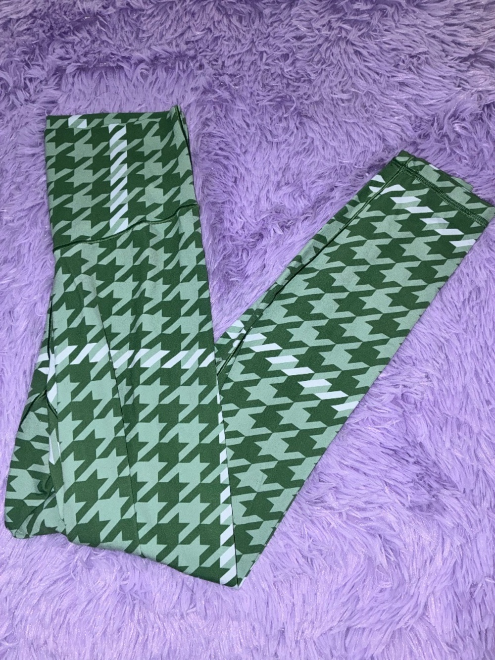 💙Aerie Offline Real Me XTRA High Waisted Green Houndstooth Leggings